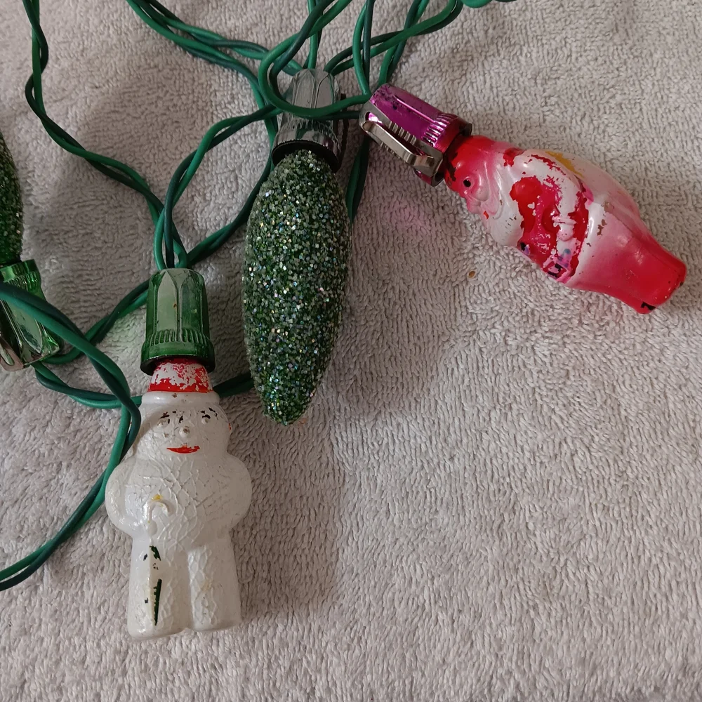 Festive Christmas String Lights with Green and Red Bulbs